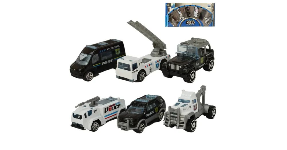Truck Team Rendőrségi 6 db-os kisautó szett 1/64-es Expressz kézbesítés