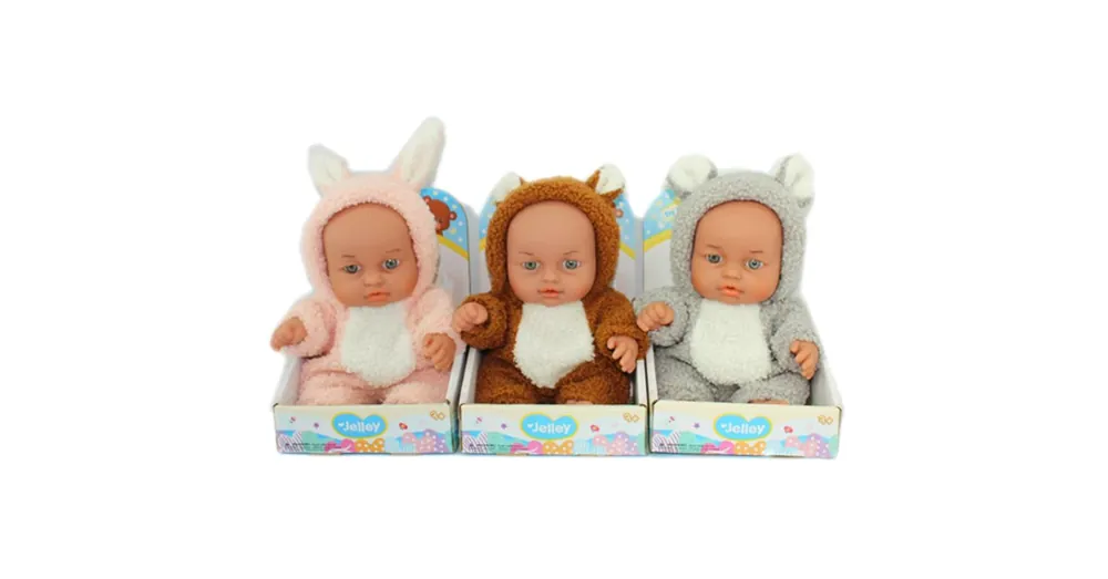 Szuper akció Jelley baba állatos ruhában 20 cm