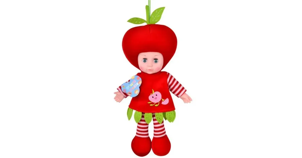Rongytestű baba alma vagy eper jelmezben 36 cm-es 1 db Prémium