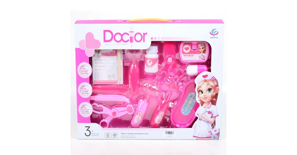 Legkelendőbb Pink orvosi játékszett ollóval, kórlappal és kiegészítőkkel