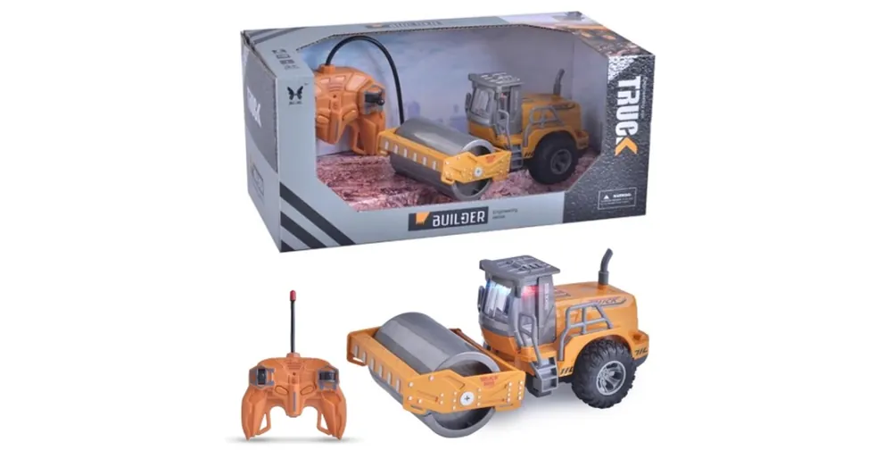 Szuper ajánlat RC Builder Távirányítós úthenger munkagép fénnyel 1/30 27mHz