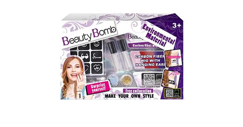 Beauty Bomb Tini csillámtetkó szett színes hajtinccsel Különleges ajánlat