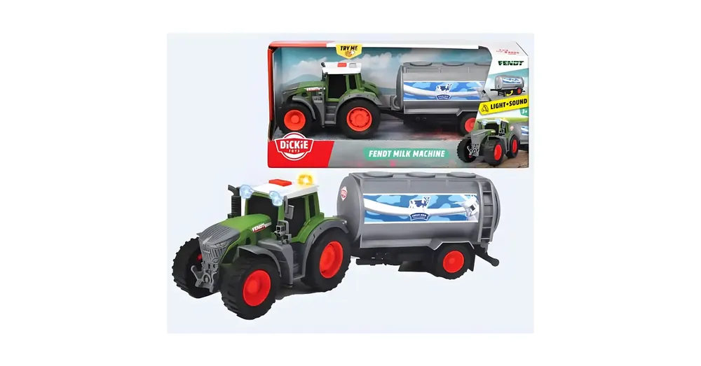 Fendt Farm traktor tejszállító utánfutóval 26 cm – Dickie Toys Legkelendőbb
