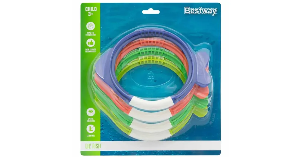 Bestway Lil‘ Fish™ halacska alakú búvárgyűrű készlet 4 db-os szett Legjobb ár