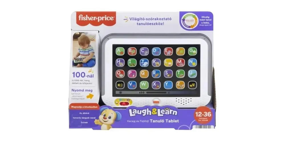 Vedd meg most Fisher-Price Kacagj és fejlődj tanuló tablet 2024-es kiadás (magyar nyelvű) – Mattel