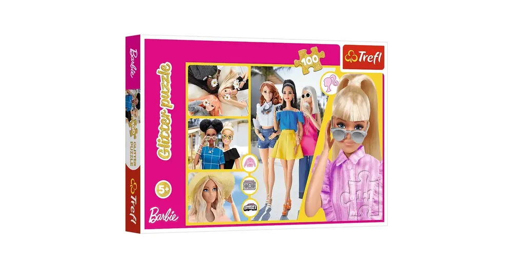 Olcsóbb Barbie 100 db-os glitter puzzle -Trefl