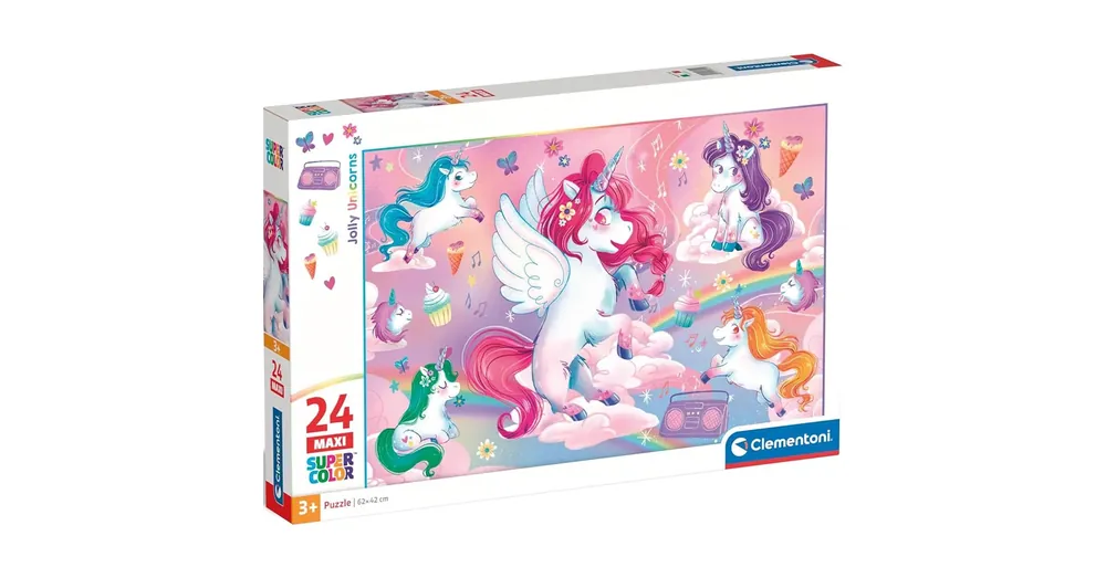 Akciós ár Színes unikornisok 24 db-os maxi supercolor puzzle – Clementoni
