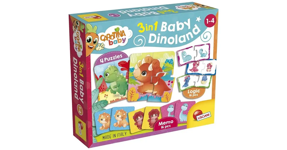 Vedd meg most Carotina baby Dinoland 3 az 1-ben memo, puzzle és párosító játék – Lisciani