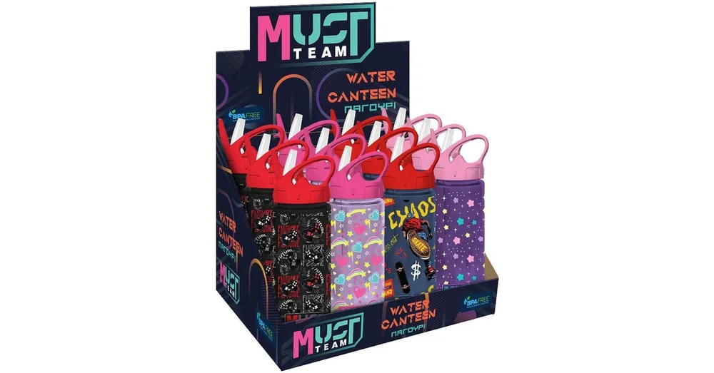 Vedd meg online Luna Must Team mintás műanyag kulacs szívószállal többféle változatban 500ml 1 db