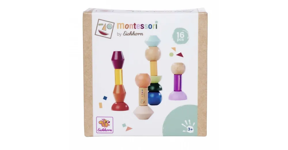 Kedvezményes ár Eichhorn Fa Montessori Toronyépítő Formák – Kreatív egyensúlyozó játék – Simba Toys