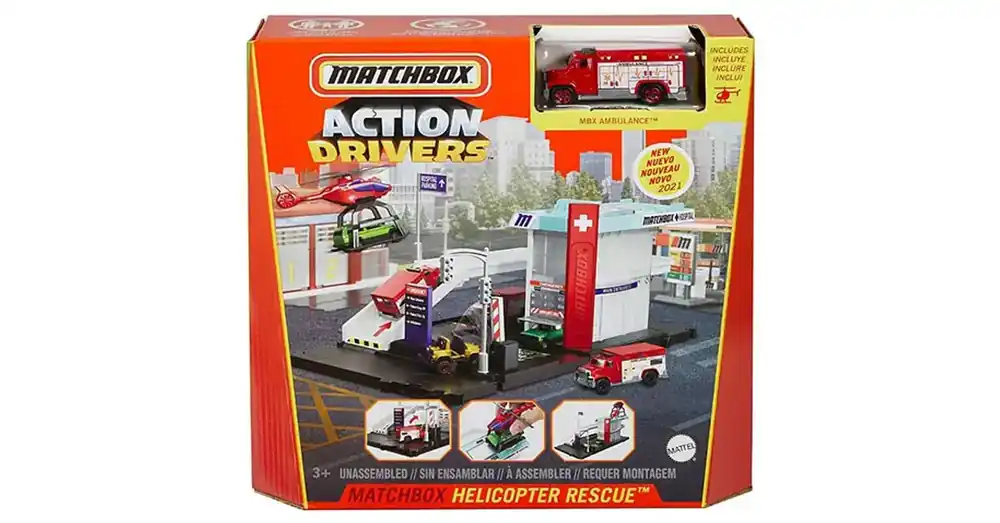 Vedd meg most Matchbox Action Drivers Helikopteres mentőállomás játékszett – Mattel