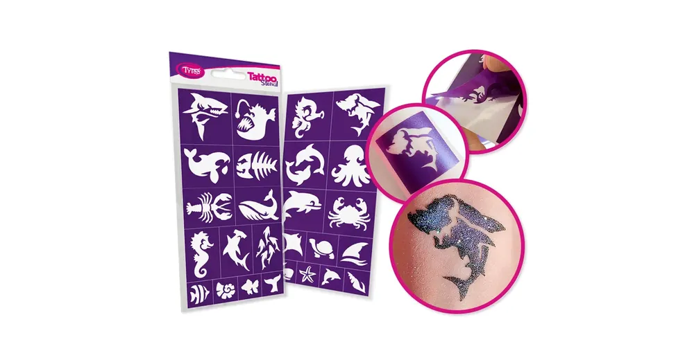Csak ma TyToo Tengeri állatok csillámtetoválás sablon szett 26 db