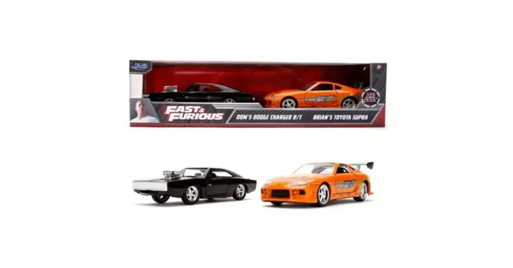 Rendeld meg most Halálos iramban Twin Pack Dodge Charger R/T és Toyota Supra fém járgányok dupla csomag 1/32 – Simba Toys