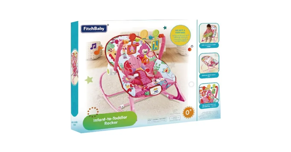 Akciós ár Fitch Baby Elefántos rózsaszín babafotel hanggal és rezgéssel