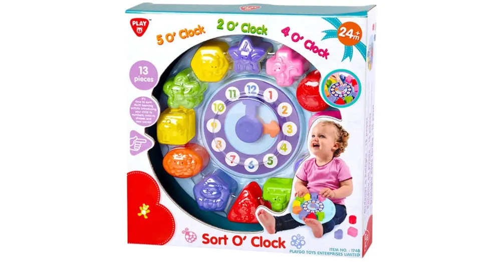 Alacsony ár Playgo Formaválogatós óra bébijáték