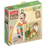 Szuper ajánlat PlayBio Veszélyeztetett állatok 4 az 1-ben fahasáb puzzle – Quercetti