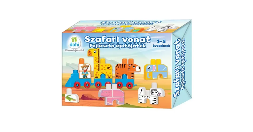 Szafari vonat építőjáték Akció