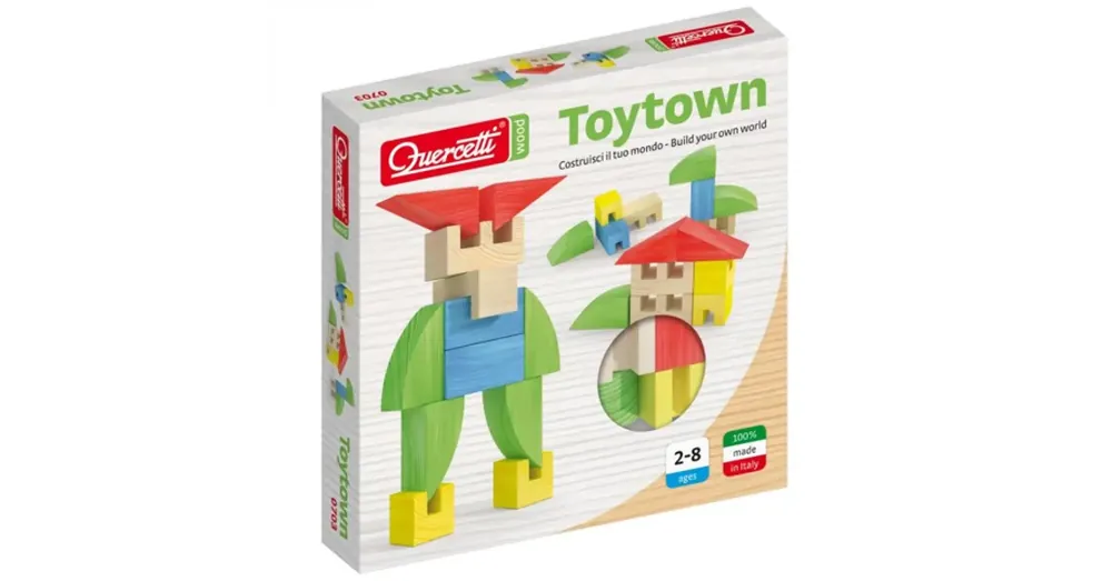 Exkluzív ajánlat Quercetti ToyTown Basic 15 db-os fa építőjáték