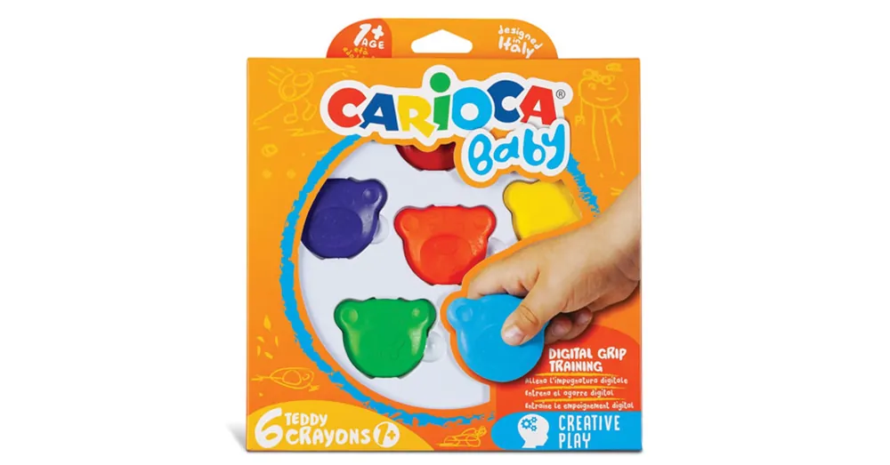 Azonnal elérhető Maci formájú Baby Teddy zsírkréta 6 db-os – Carioca