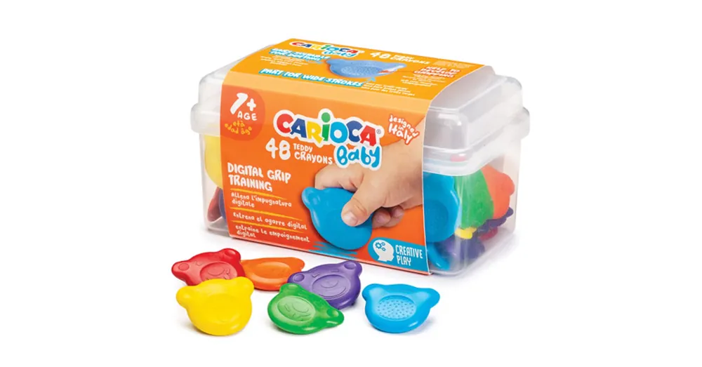 Csak ma Maci formájú Baby Teddy zsírkréta 48 db-os, tárolóban – Carioca