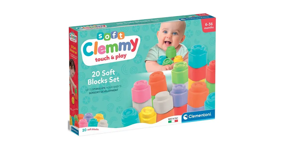 Clemmy Touch Play puha színes építőkocka 20 db-os szett – Clementoni Gyors szállítás