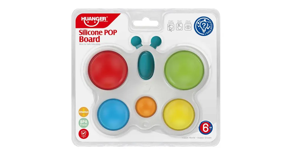 Happy World Pop it! Nyugtató pillangó pajti készségfejlesztő bébijáték Azonnal elérhető