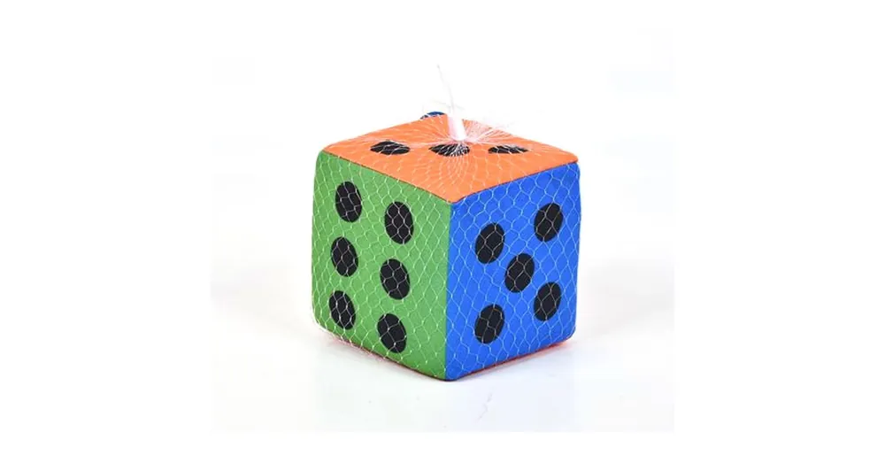 Puha színes dobókocka csörgővel 13 cm Kiárusítás