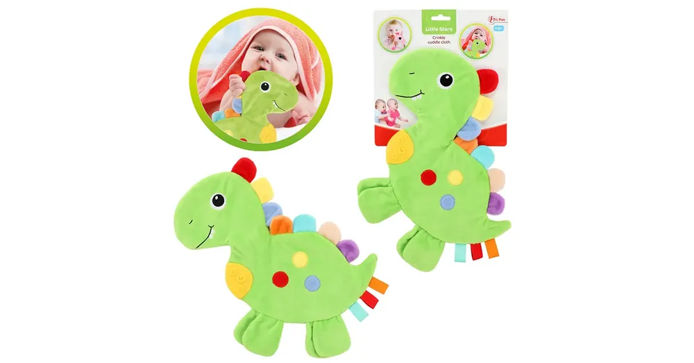 Alacsony ár Little Stars Dinoszauruszos rágókás, csörgős nyálkendő