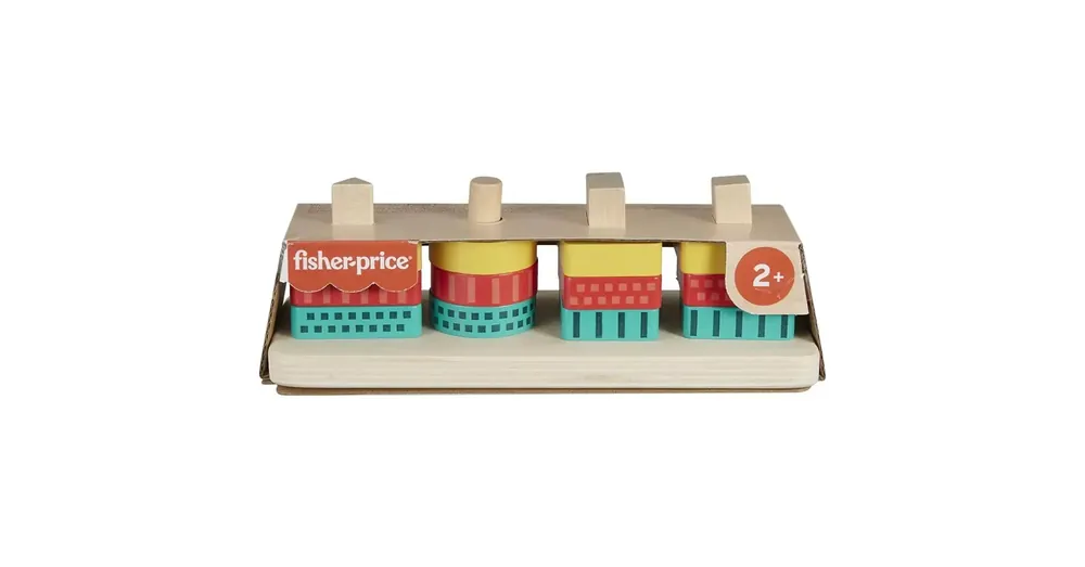 Végkiárusítás Fisher-Price Wood Fa formarakosgató fejlesztő játék – Mattel