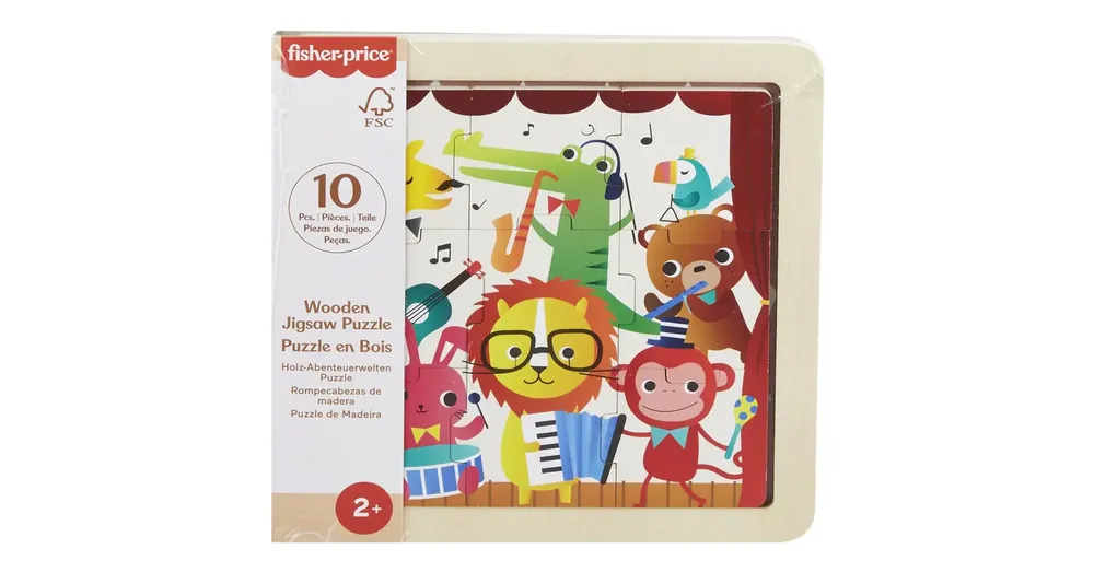 Fisher-Price Zenélő állatkák fa kirakós táblácska – Mattel Kedvezményes ár