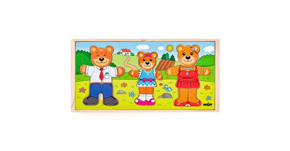 Öltöztethető medvecsalád fa puzzle – Woodyland Azonnali szállítás