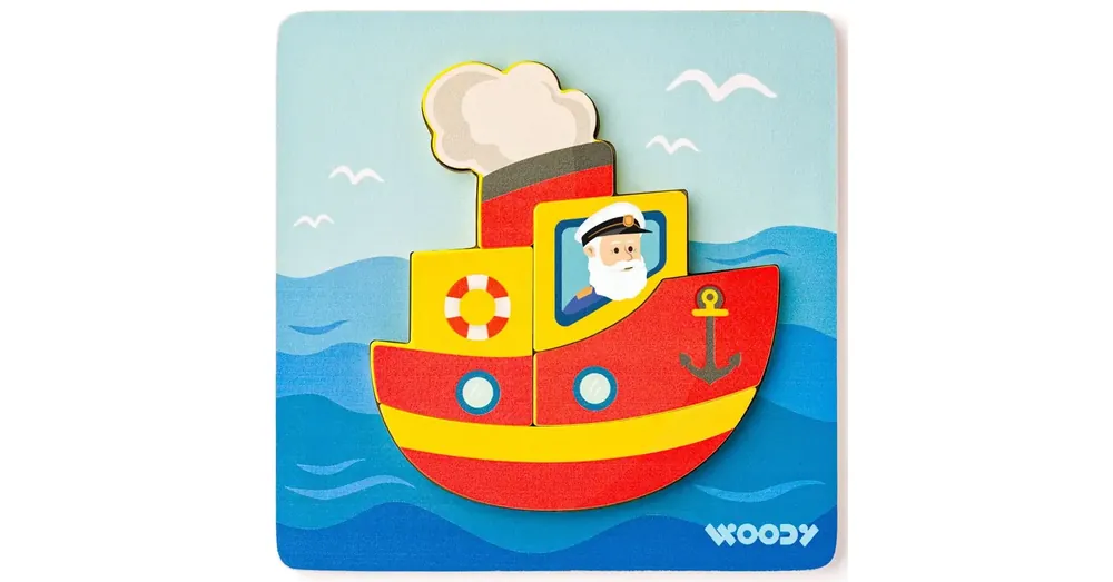 Fa hajós 5 db-os baba puzzle – Woodyland Újdonság