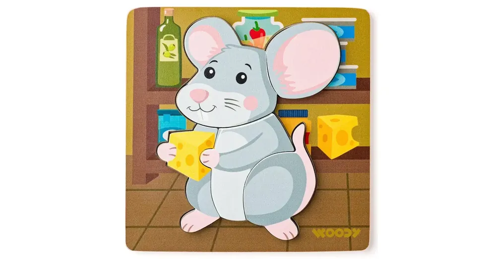 Expressz szállítás Fa egeres 5 db-os baba puzzle – Woodyland