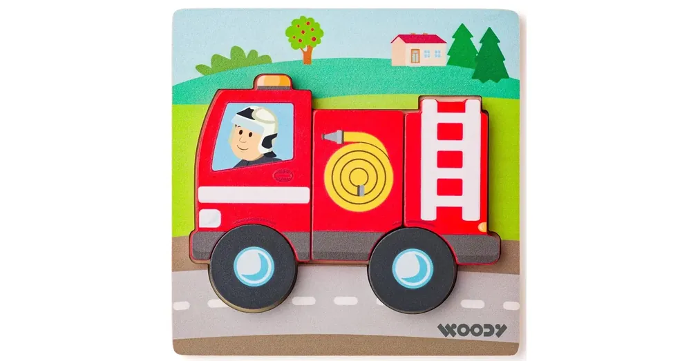 Biztonságos vásárlás Fa tűzoltós 5 db-os baba puzzle – Woodyland