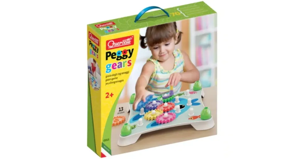 Alacsony ár Quercetti Peggy Gears 13 db-os fogaskerekes játékszett