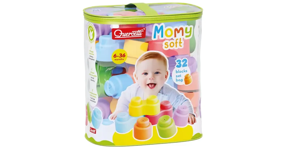 Biztonságos vásárlás Quercetti Momy Soft 32 db-os puha építőkocka szett