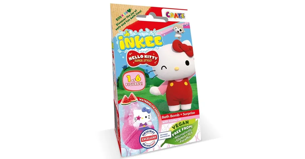 Craze Inkee Vegán fürdőgolyó csomag gyűjthető Hello Kitty figurával – Dinnye aromával Rendeld meg most