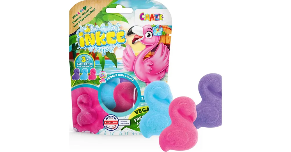 Craze Inkee Flamingó vegán fürdőforma 3 db-os csomag rágógumi illattal Utolsó esély