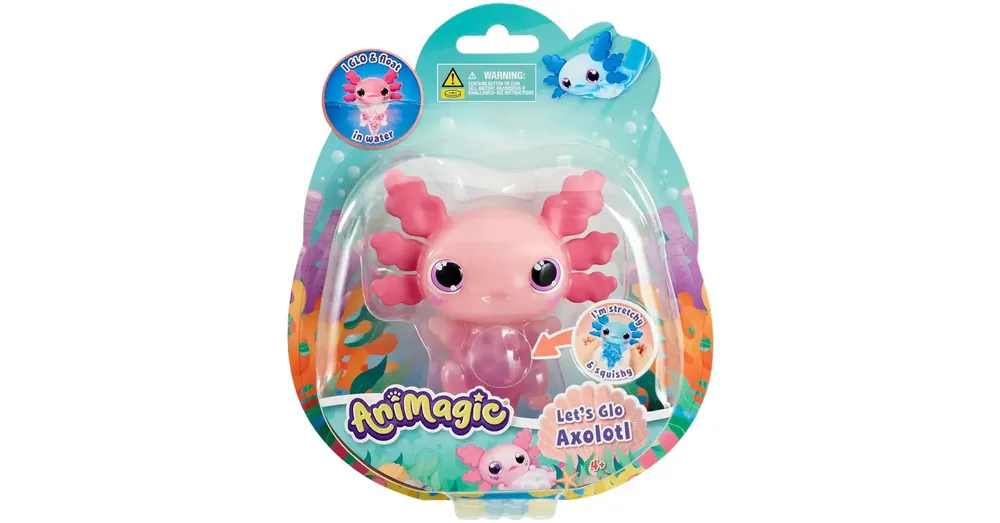 Let’s Glo Axolotl világító vízipajtás rózsaszín színben Prémium