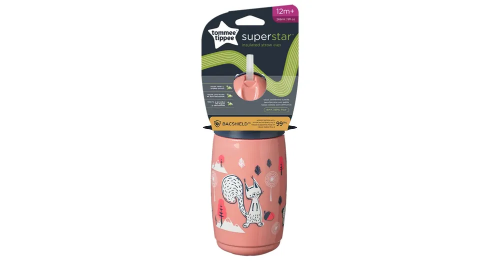 Kedvezmény Tommee Tippee Superstar Mókusos itatópohár szívószállal 266ml (12 hó+)