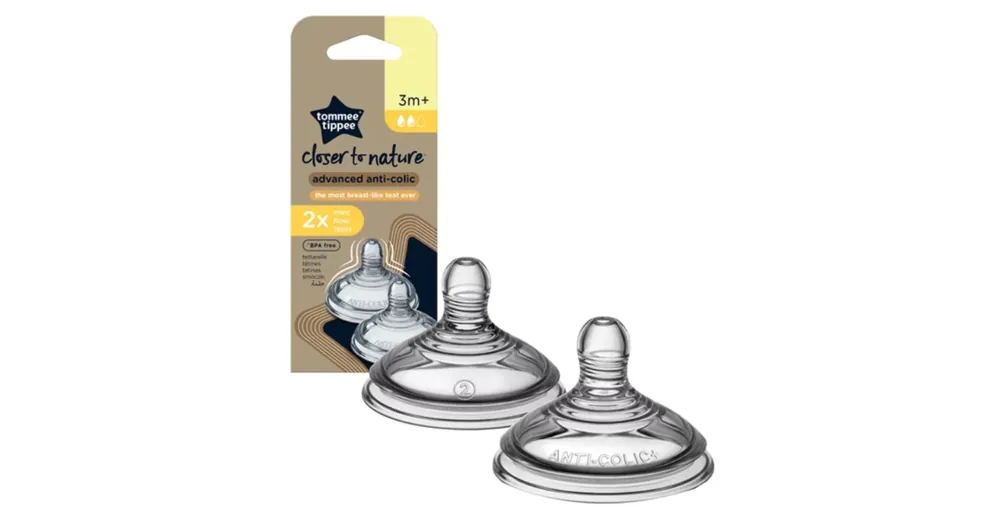 Tommee Tippee Anti-Colic közepes folyású etetőcumi (3 hó+) 2 db Biztonságos vásárlás