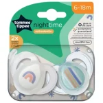 Tommee Tippee Night Time 2 db-os fluoreszkáló ortodontikus cumi szett több változatban (6–18 hó) Szuper ajánlat