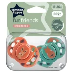 Csak ma Tommee Tippee FunFriends 2 db-os ortodontikus cumi szett több változatban (18–36 hó)