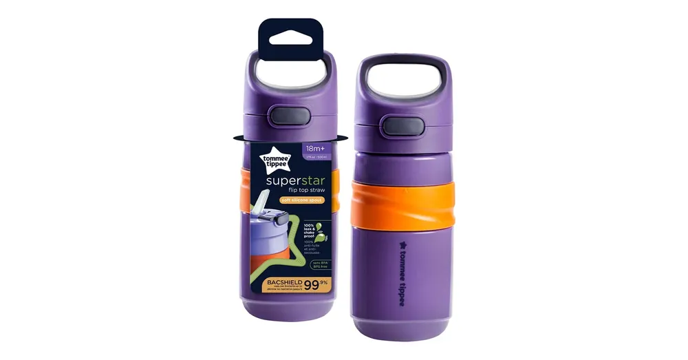 Tommee Tippee Superstar Flip top straw Itatópohár szívószállal lila színben 500ml (18 hó+) Szezonális akció