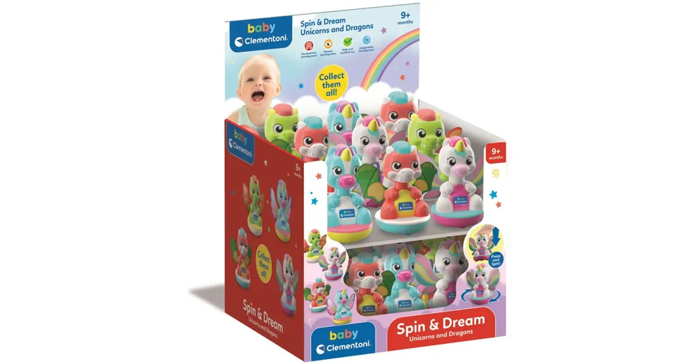 Olcsóbb Baby Spin Dream unikornis és sárkány babajáték 1 db – Clementoni