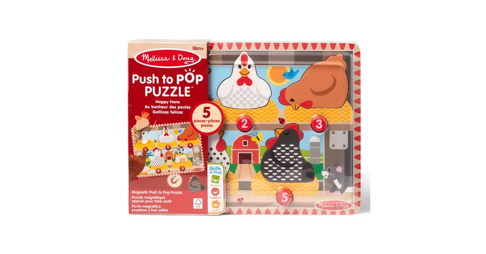 Olcsó MelissaDoug Push to Pop Puzzle – Boldog tyúkok fa fejlesztő puzzle - Spin Master