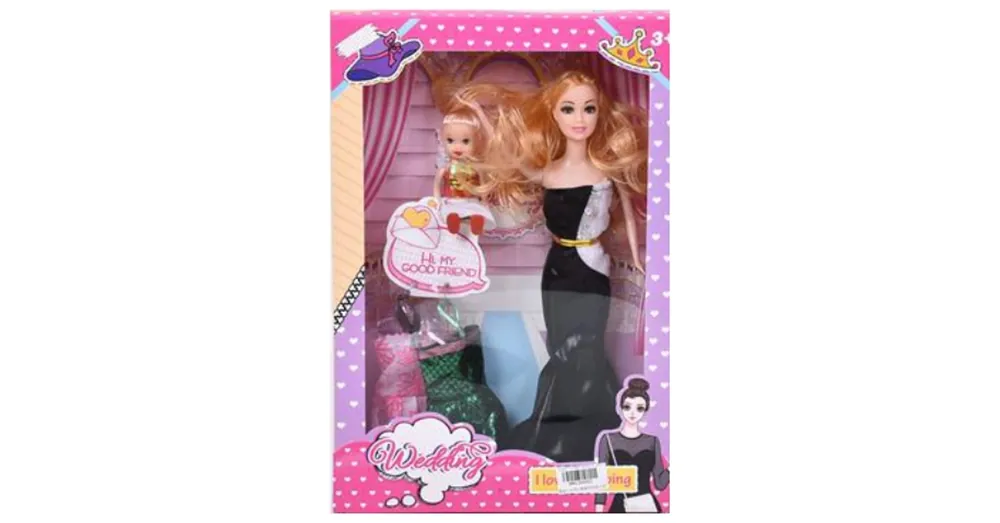 Akció Wedding Esküvői divat baba szett gyermek babával 28 cm-es