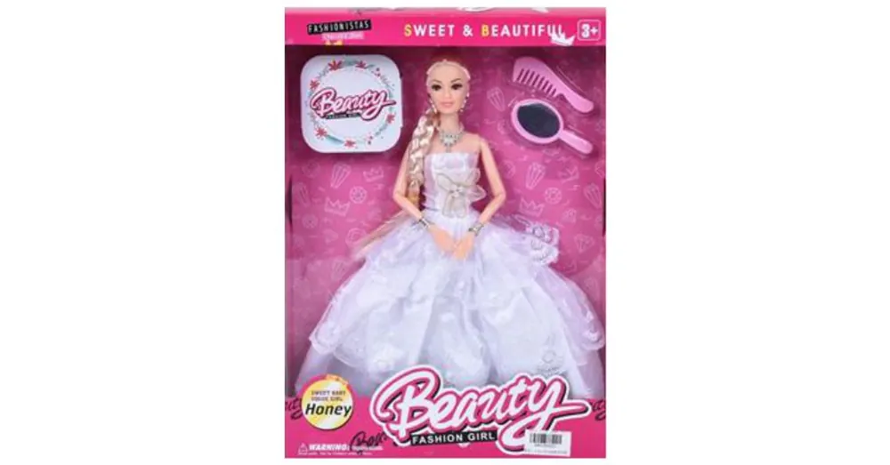 Expressz szállítás Beauty baba báli ruhában tükörrel és fésűvel 28 cm-es