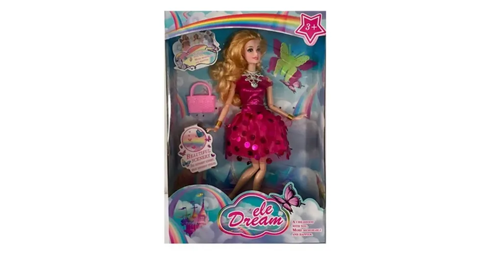 Vásárlói kedvenc Dream Girl divatbaba pink koktélruhában kiegészítőkkel 29 cm