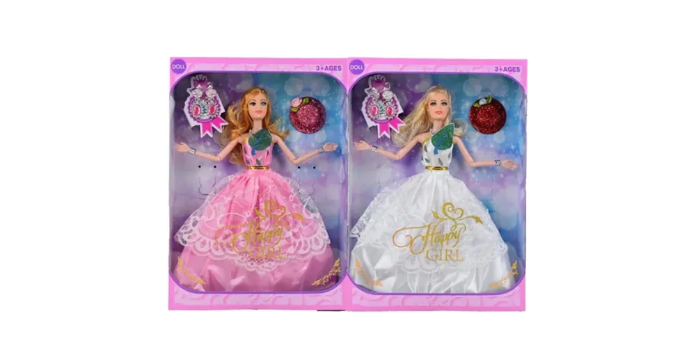 Legjobb ár Happy Girl divatbaba estélyiruhában kalappal kétféle változatban 29 cm